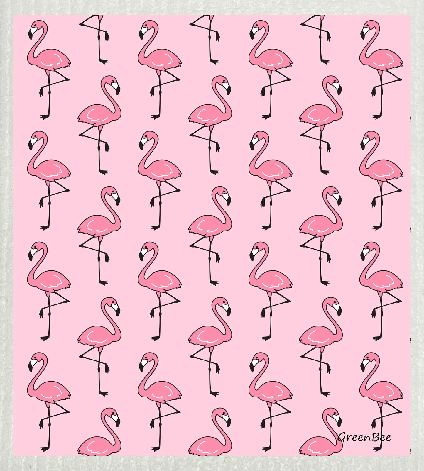 Flamingos | Kitchen Cloth | Swedish Dishcloth Green Bee Tea Towels