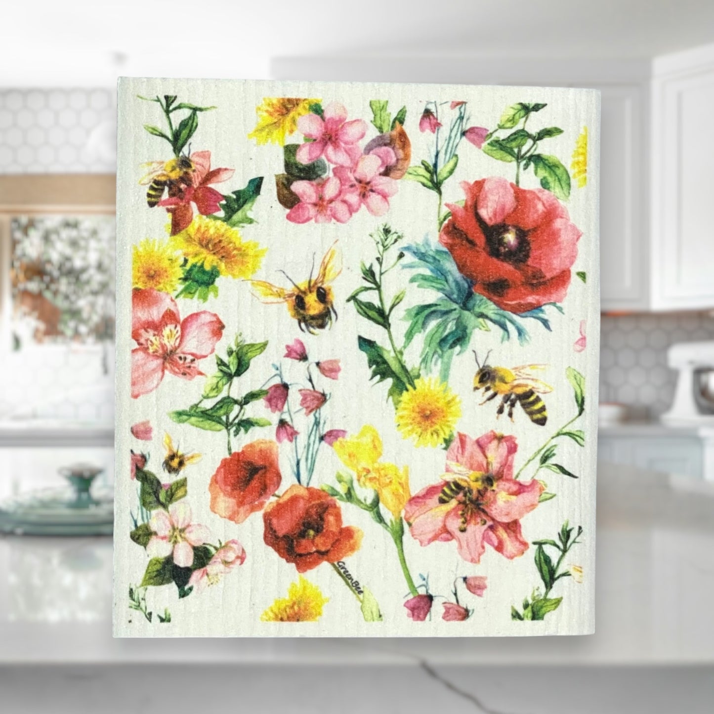 Floral Vase Towel | Kitchen Cloth | Swedish Dish Cloth
