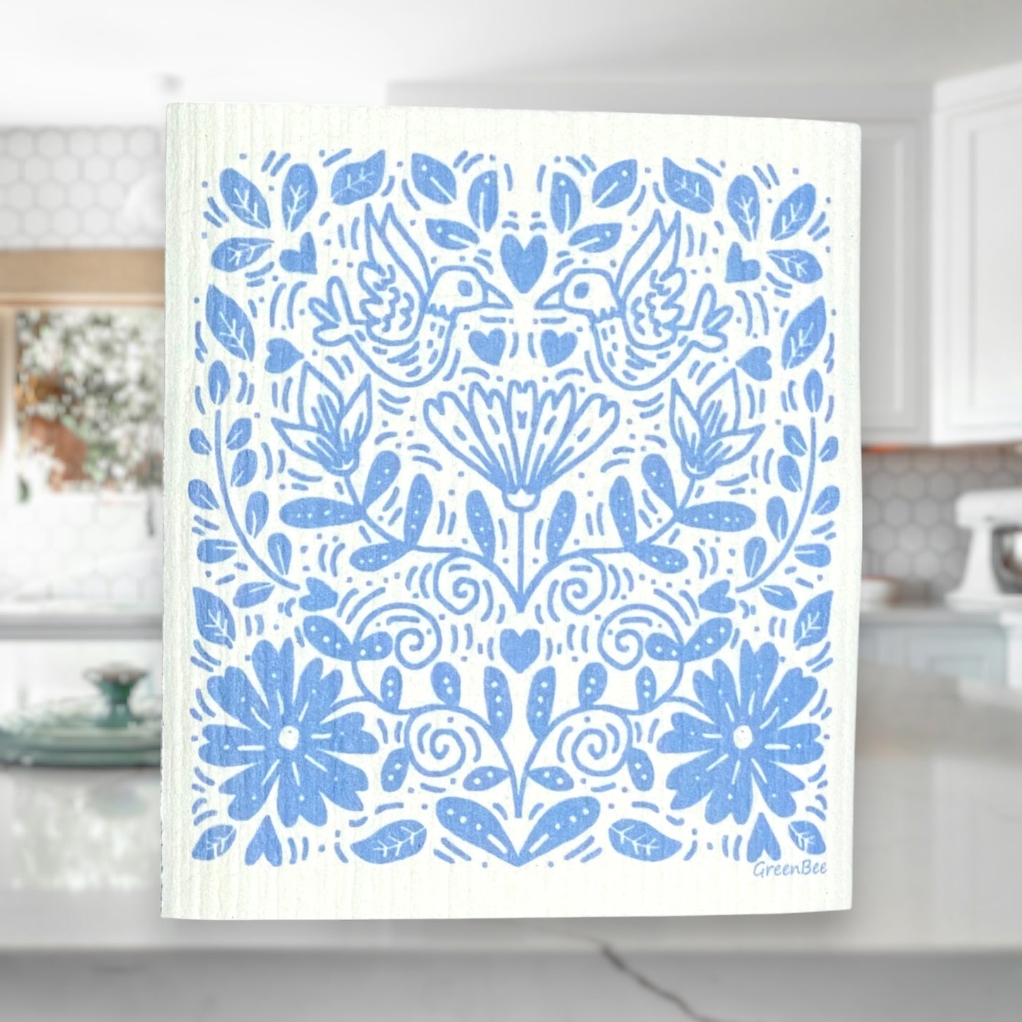 Blue Floral Towel | Kitchen Cloth | Swedish Dish Cloth