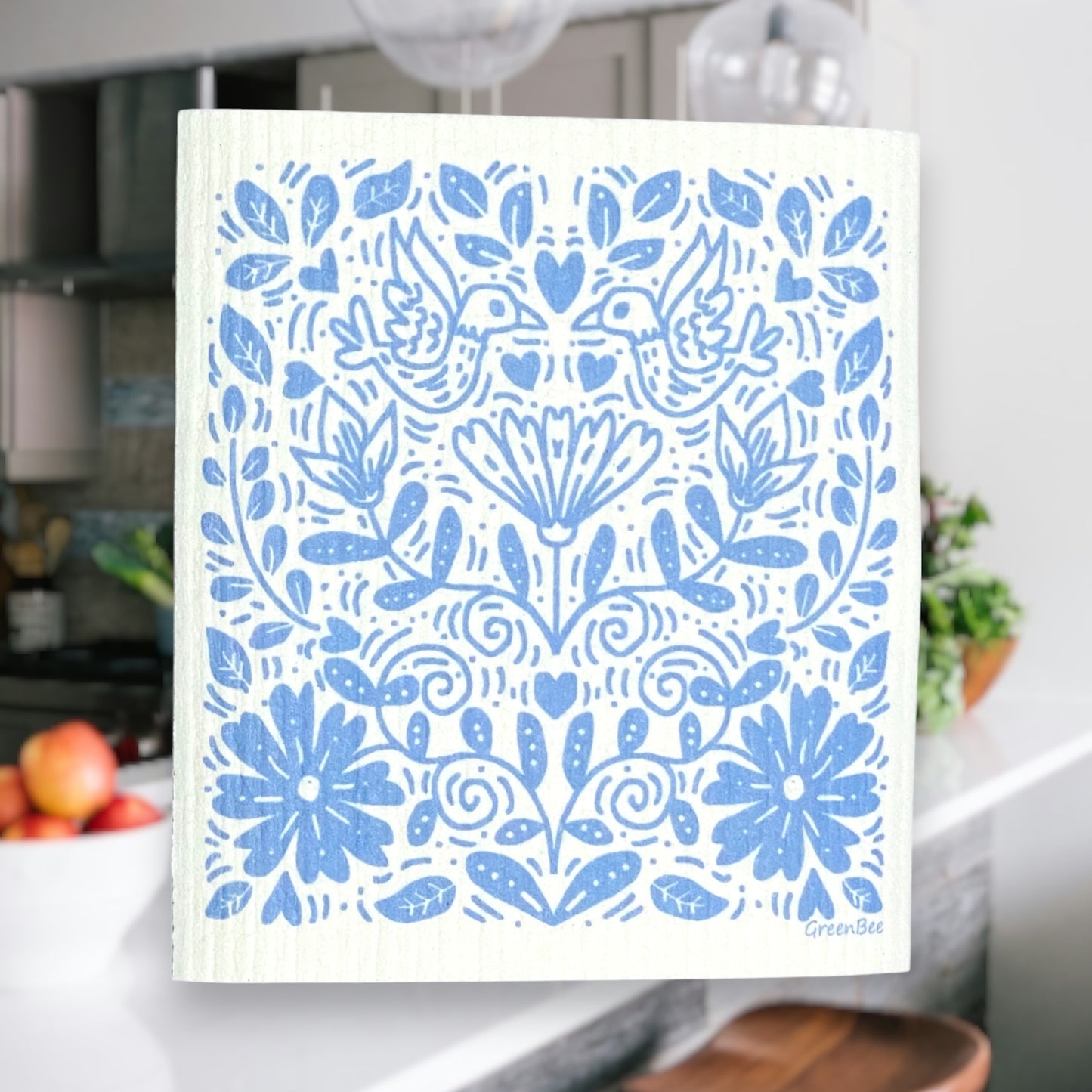 Blue Floral Towel | Kitchen Cloth | Swedish Dish Cloth