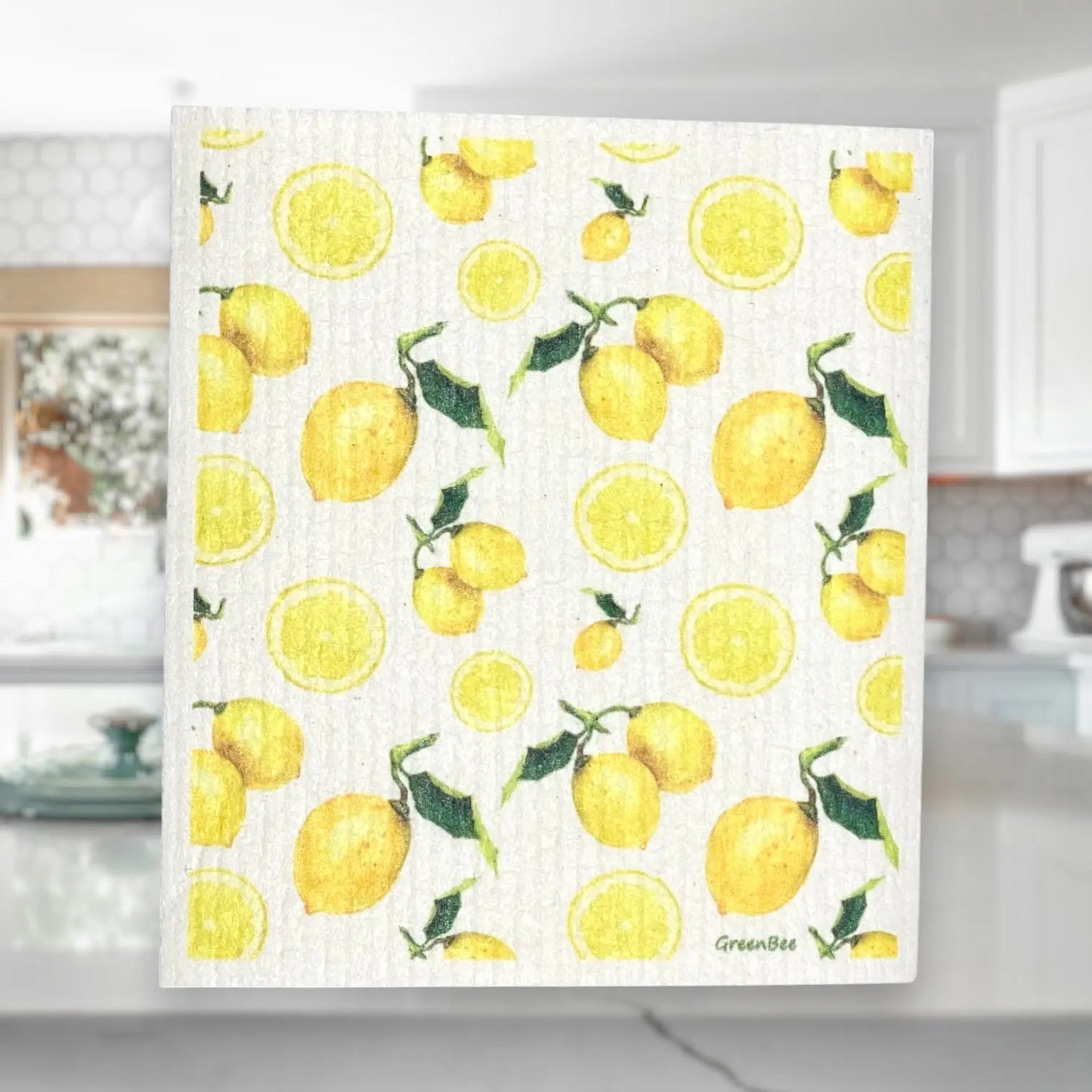 Lemons Towel | Kitchen Cloth | Swedish Dish Cloth Green Bee Tea Towels