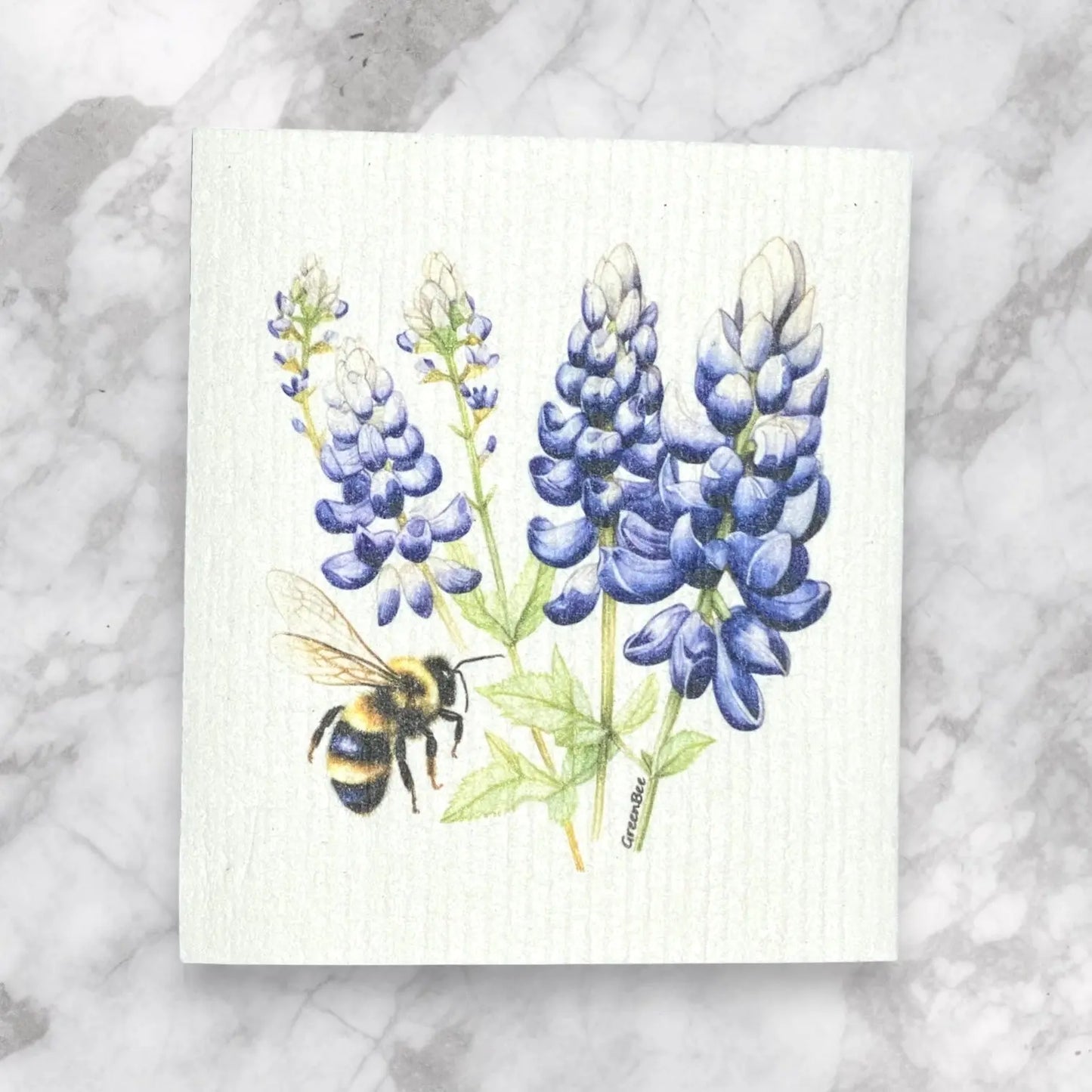 Bee Floral Towel | Kitchen Cloth | Swedish Dish Cloth Green Bee Tea Towels