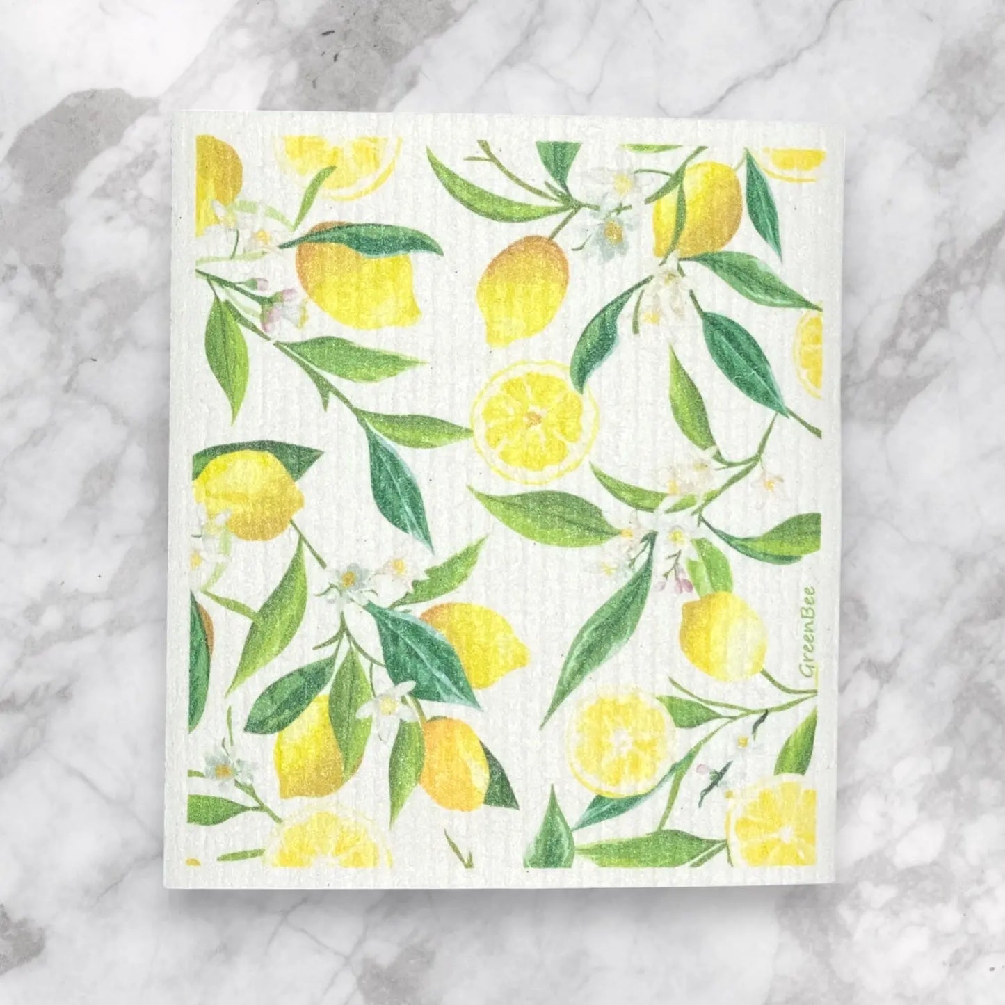 Lemons Towel | Kitchen Cloth | Swedish Dish Cloth Green Bee Tea Towels