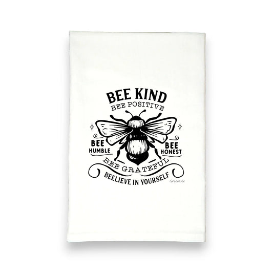 Bee virtues tea towel, kitchen towel