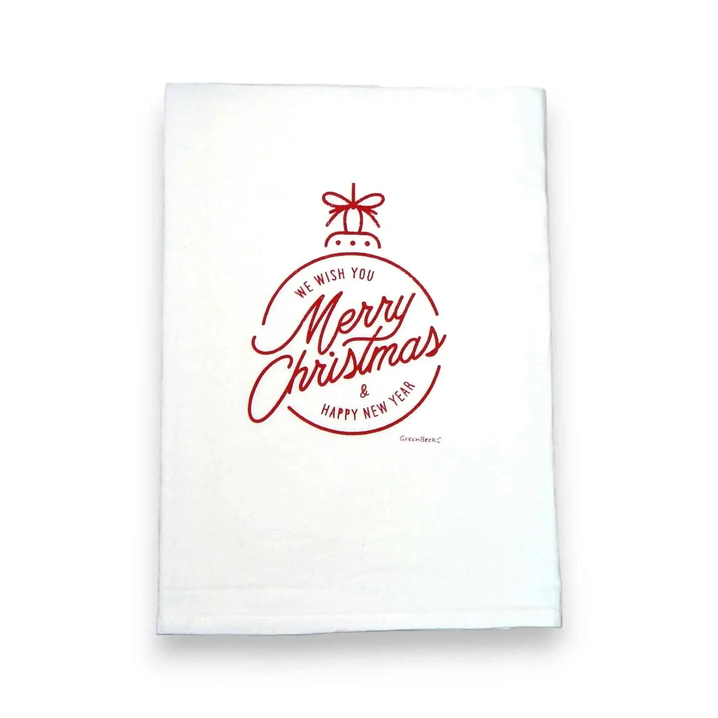 we wish you a merry Christmas and a happy new year kitchen tea towel