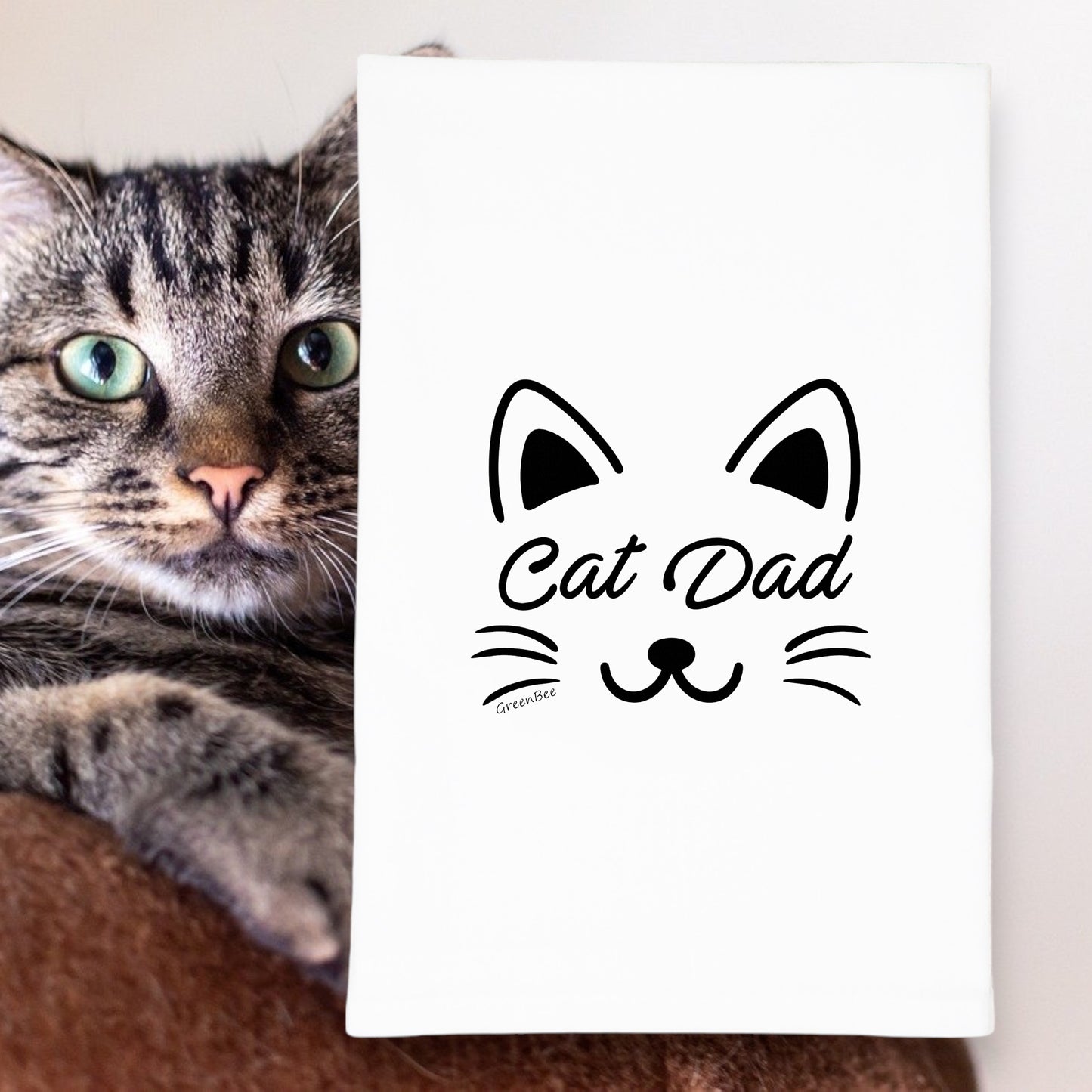 Cat Dad Dish Towel | Tea Towels | Rustic Kitchen Tea Towels