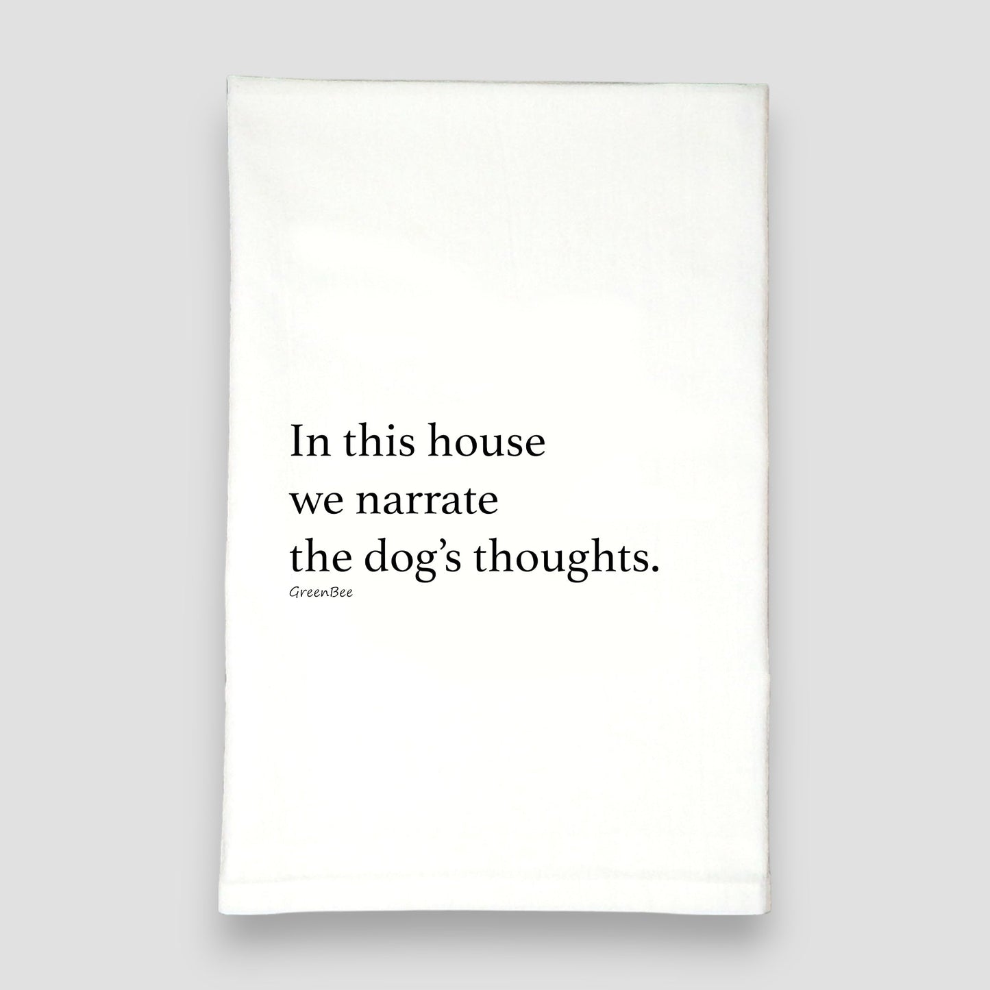 Dog's Thoughts Green Bee Tea Towels