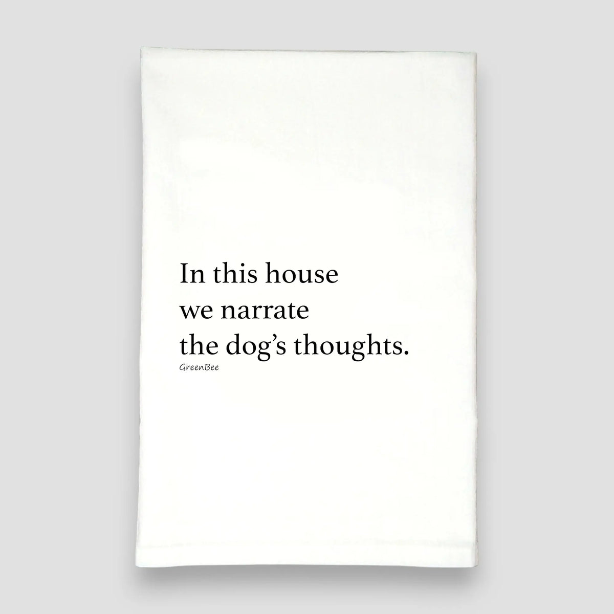 Dog's Thoughts Green Bee Tea Towels