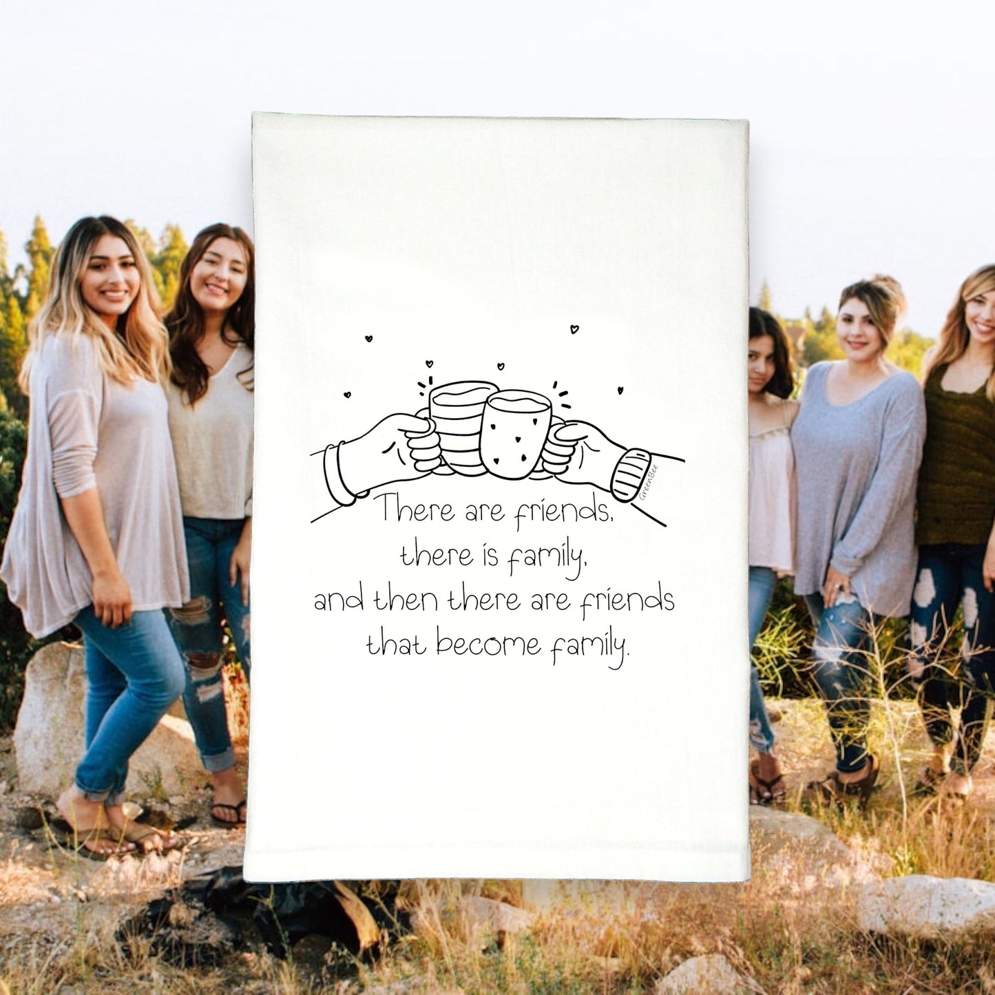 Family Friends Dish Towel | Tea Towels | Cute Dish Towels