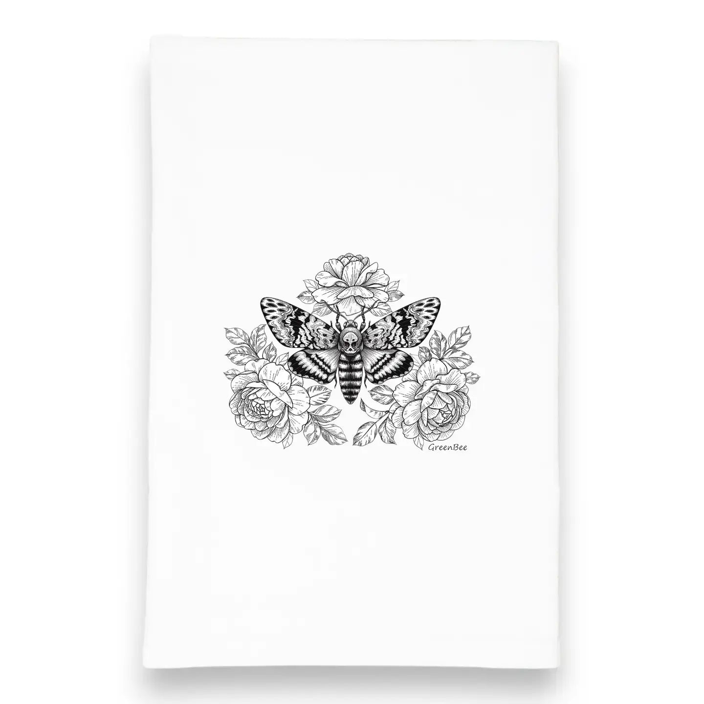 Moth Dish Towel | Insect Tea Towels | Kitchen Tea Towels Green Bee Tea Towels