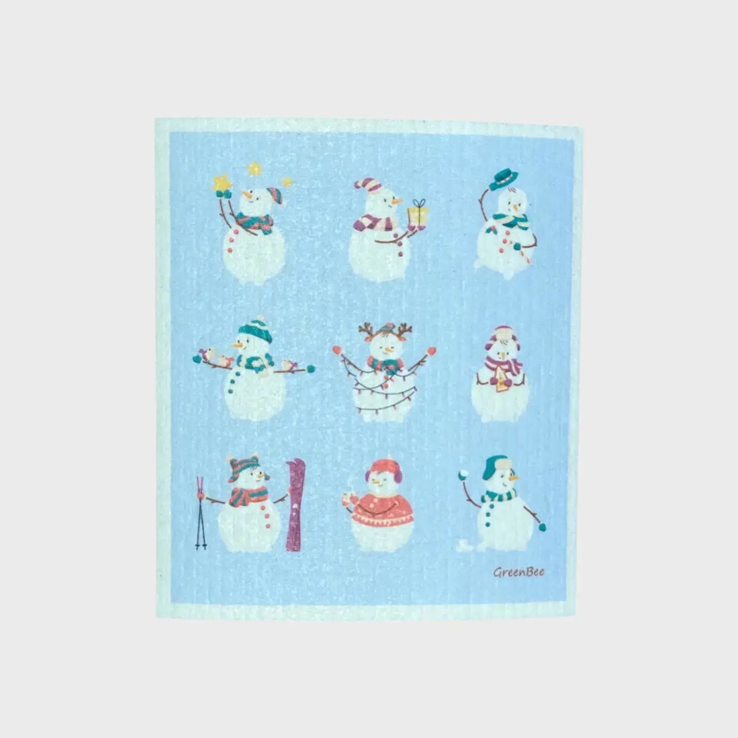 Christmas Snowmen Towel | Kitchen Cloth | Swedish Dish Cloth Green Bee Tea Towels