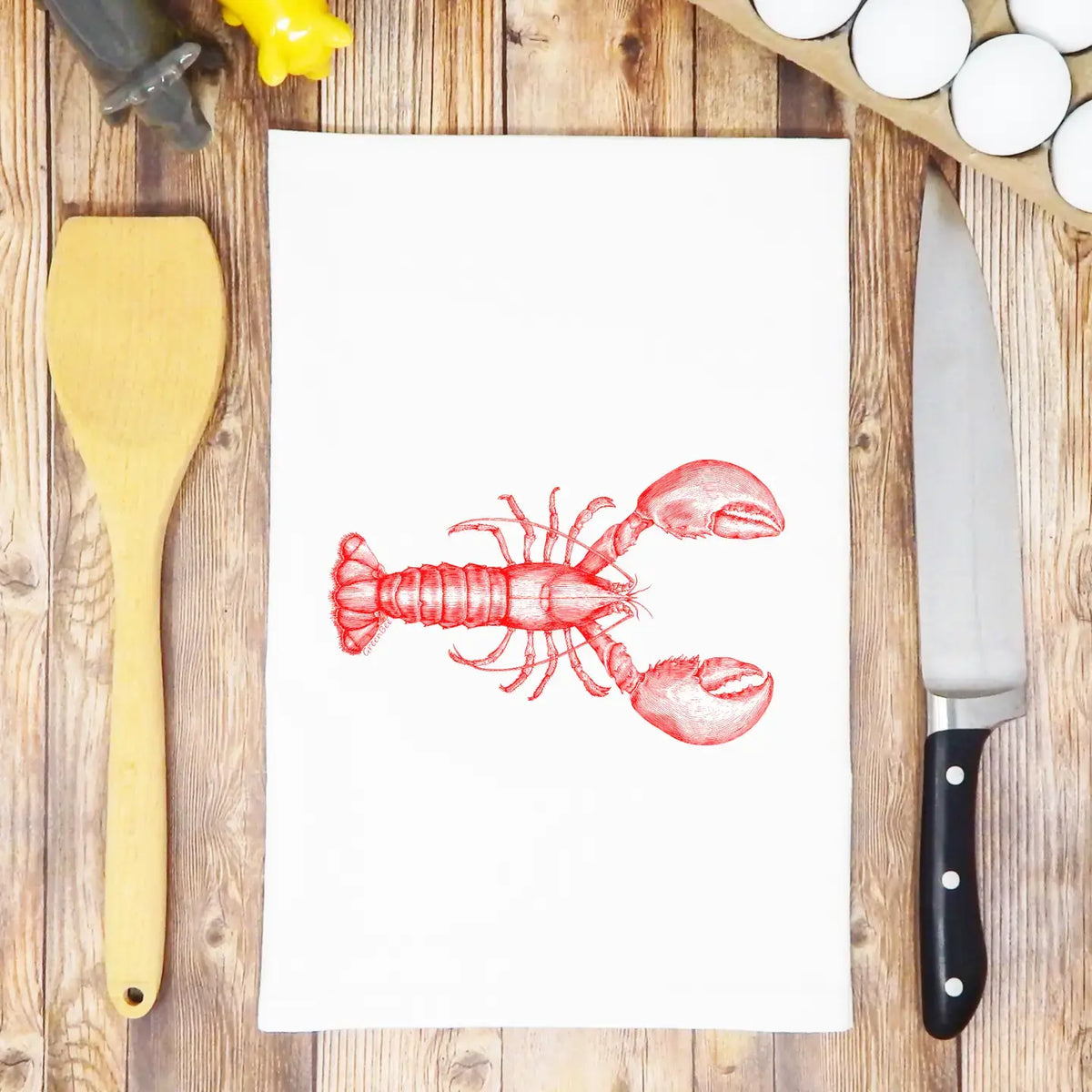 Lobster Dish Towel | Tea Towels | Ocean Kitchen Tea Towels Green Bee Tea Towels