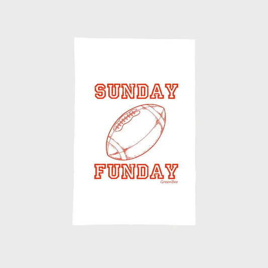 Sunday Funday Fall Football Tea Towel Green Bee Tea Towel