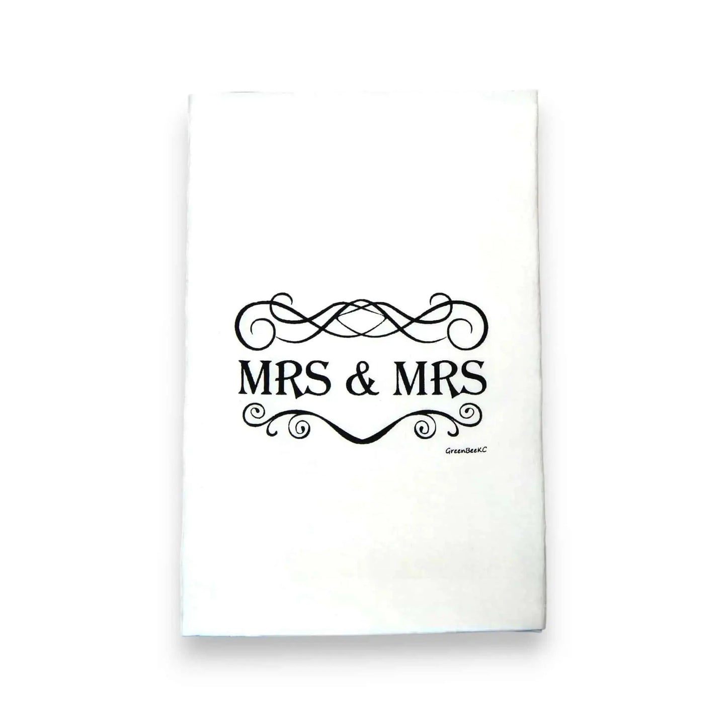 mrs & mrs wedding kitchen tea towel