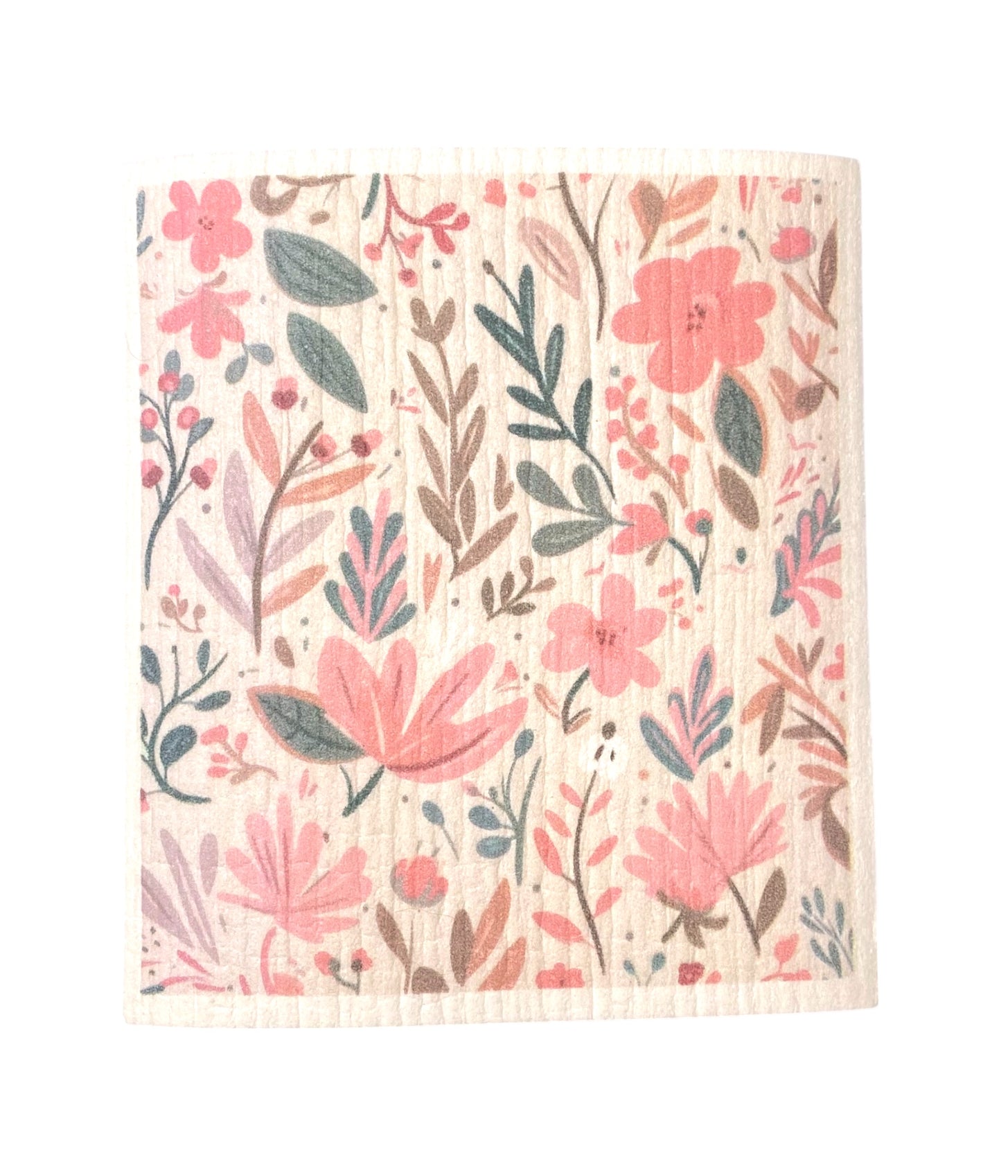 Light Pink Floral Towel | Kitchen Cloth | Swedish Dish Cloth