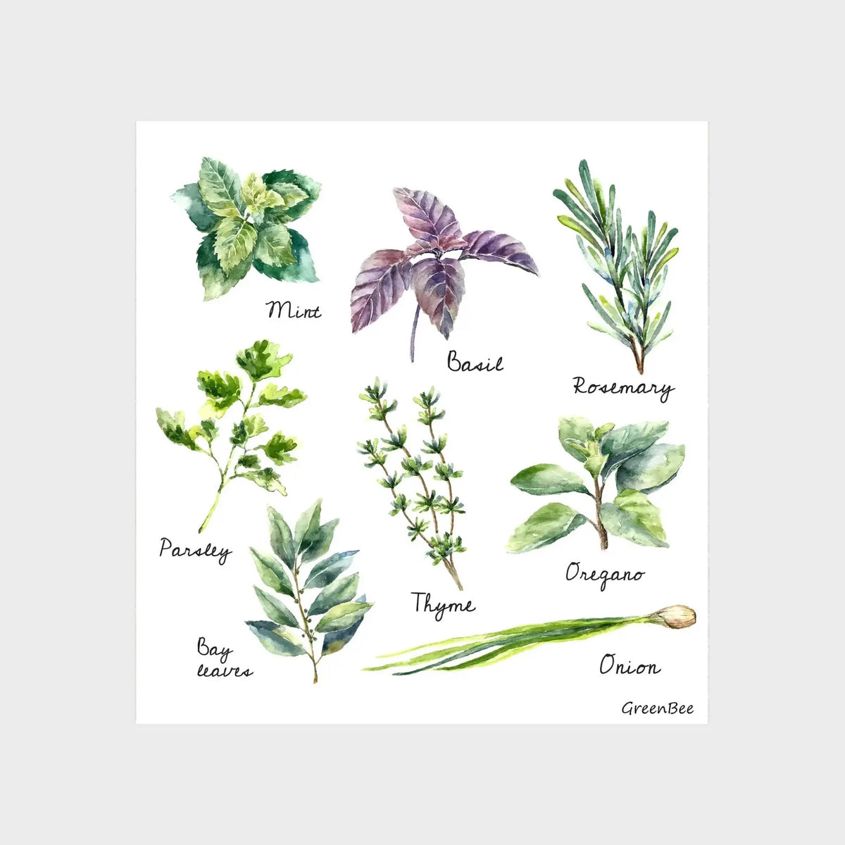 Kitchen Herbs Swedish Dishcloth | Reusable Paper Towels