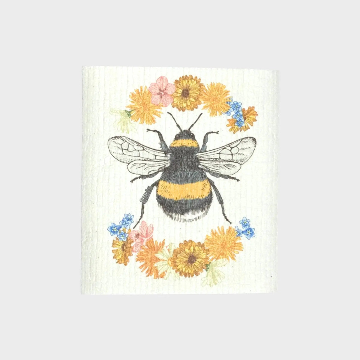 Floral Bee Swedish Dishcloth | Kitchen Cloth | Dish Towel