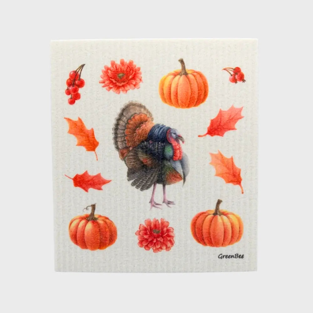 Fall Turkey Swedish Dishcloth | Reusable Paper Towels