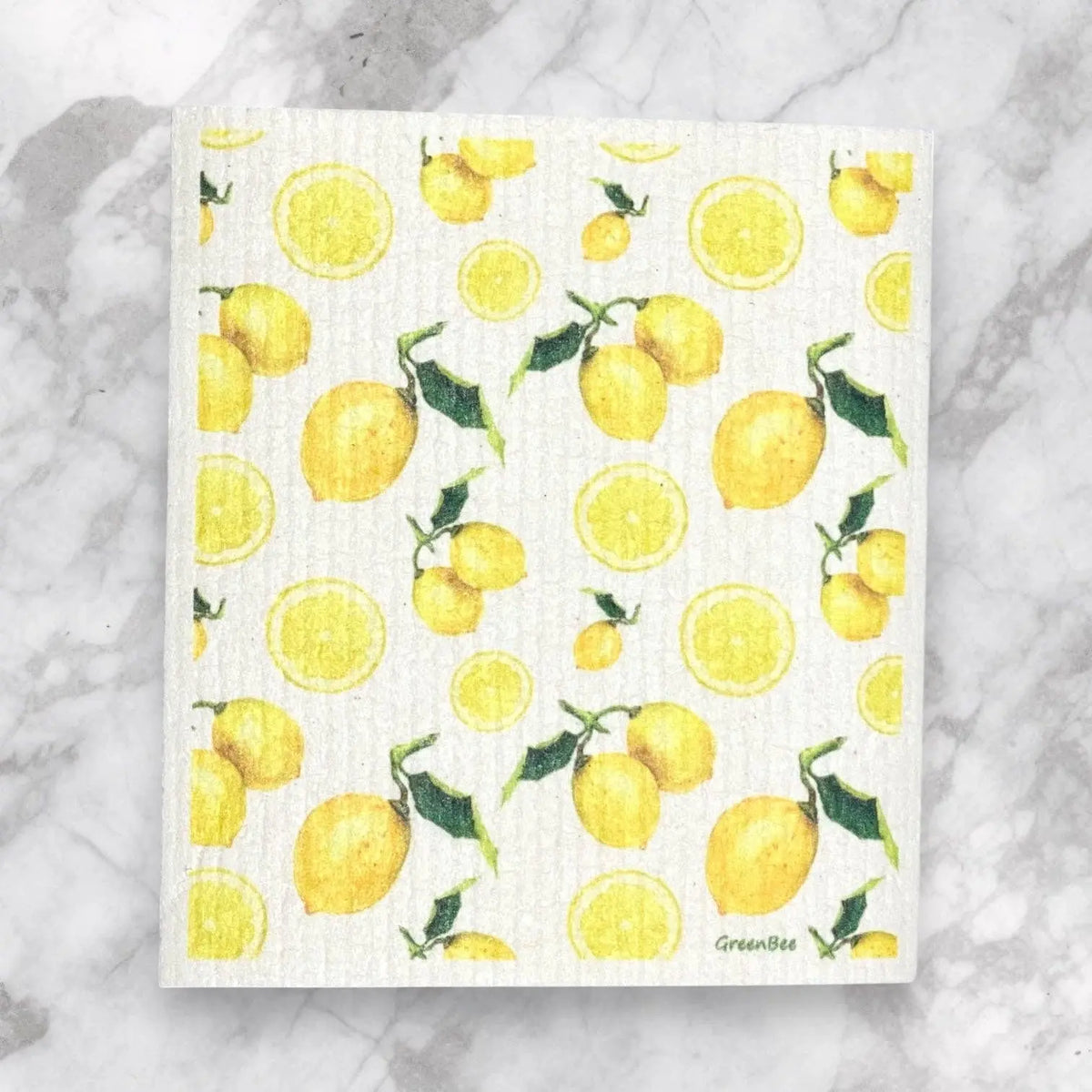 Lemon Pattern Swedish Dishcloth | Reusable Paper Towels