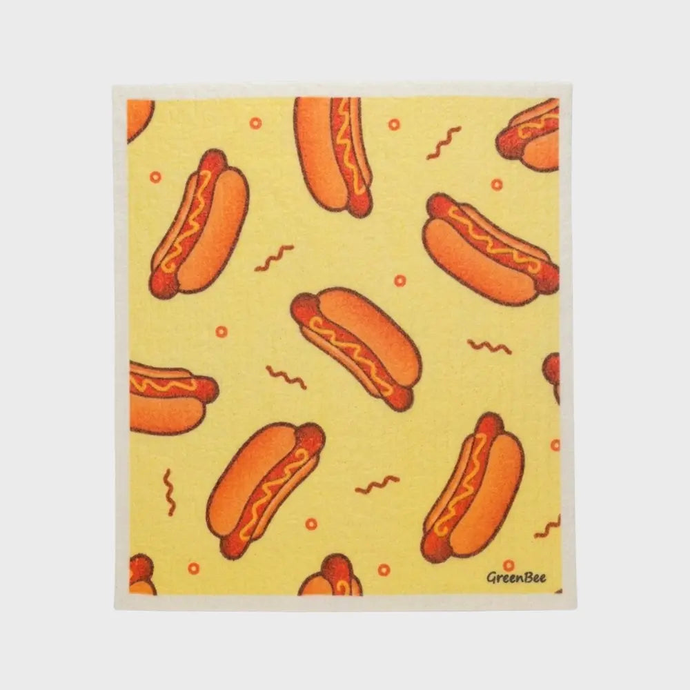 Hot Dog Swedish Dishcloth | Reusable Paper Towels | Kitchen