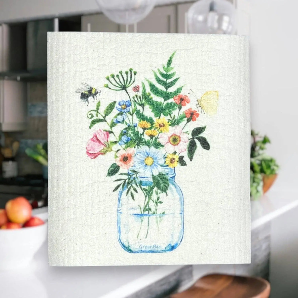 Flower Vase Swedish Dishcloth | Kitchen Cloth | Dish Towel