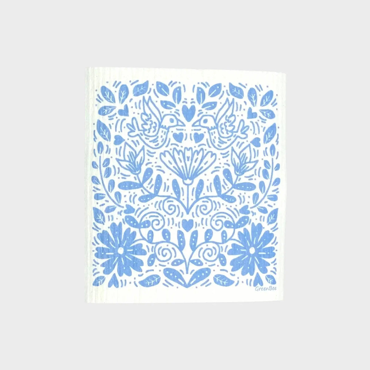 Blue Floral Pattern Swedish Dishcloth | Reusable Paper Towel