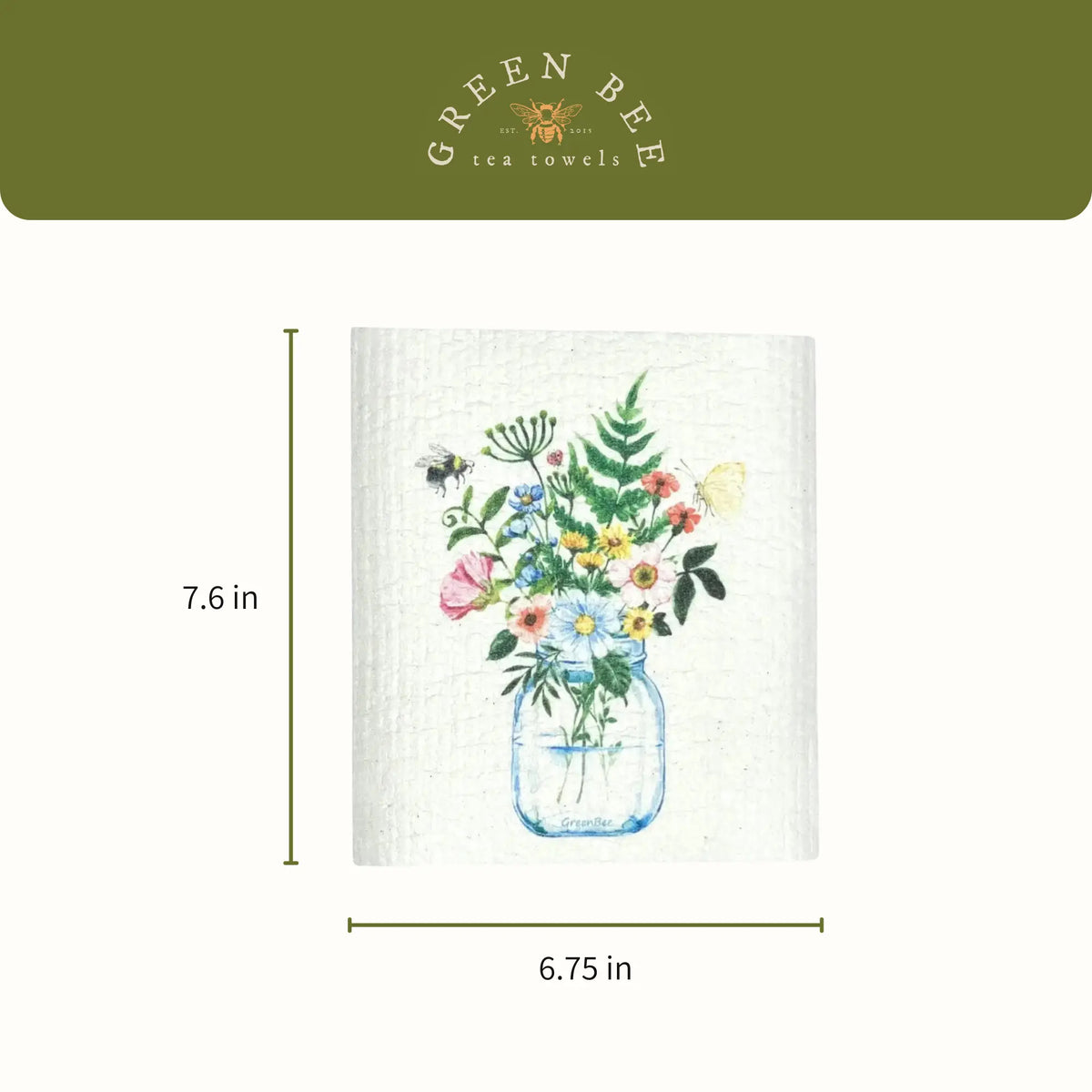 Flower Vase Swedish Dishcloth | Kitchen Cloth | Dish Towel