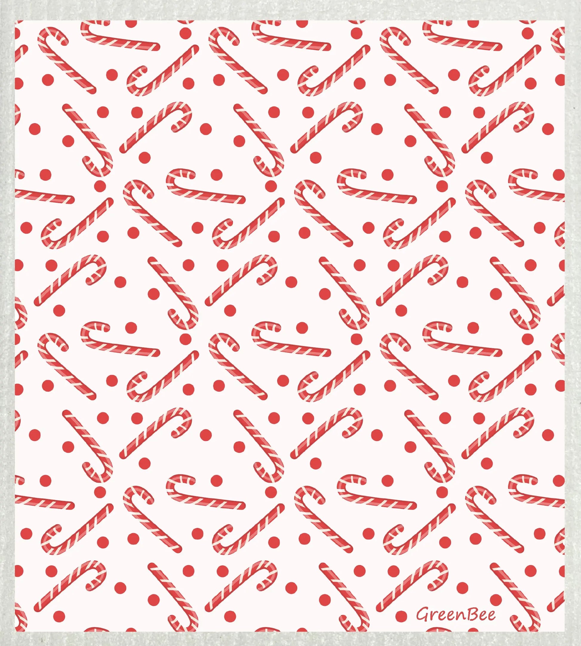  Candy Cane | Kitchen Cloth | Swedish Dishcloth Green Bee Tea Towels