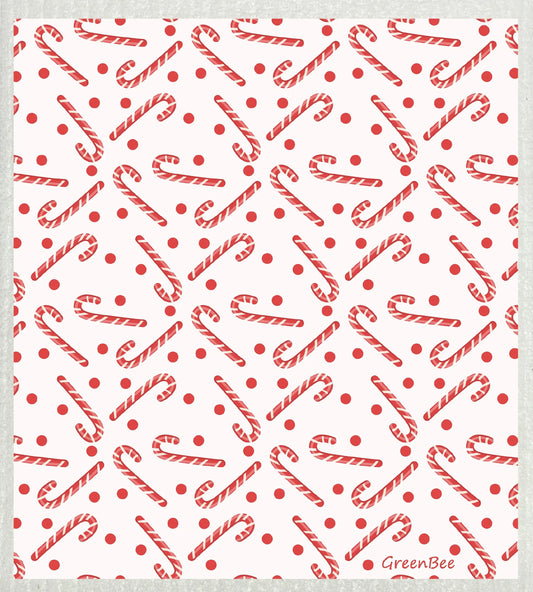  Candy Cane | Kitchen Cloth | Swedish Dishcloth Green Bee Tea Towels