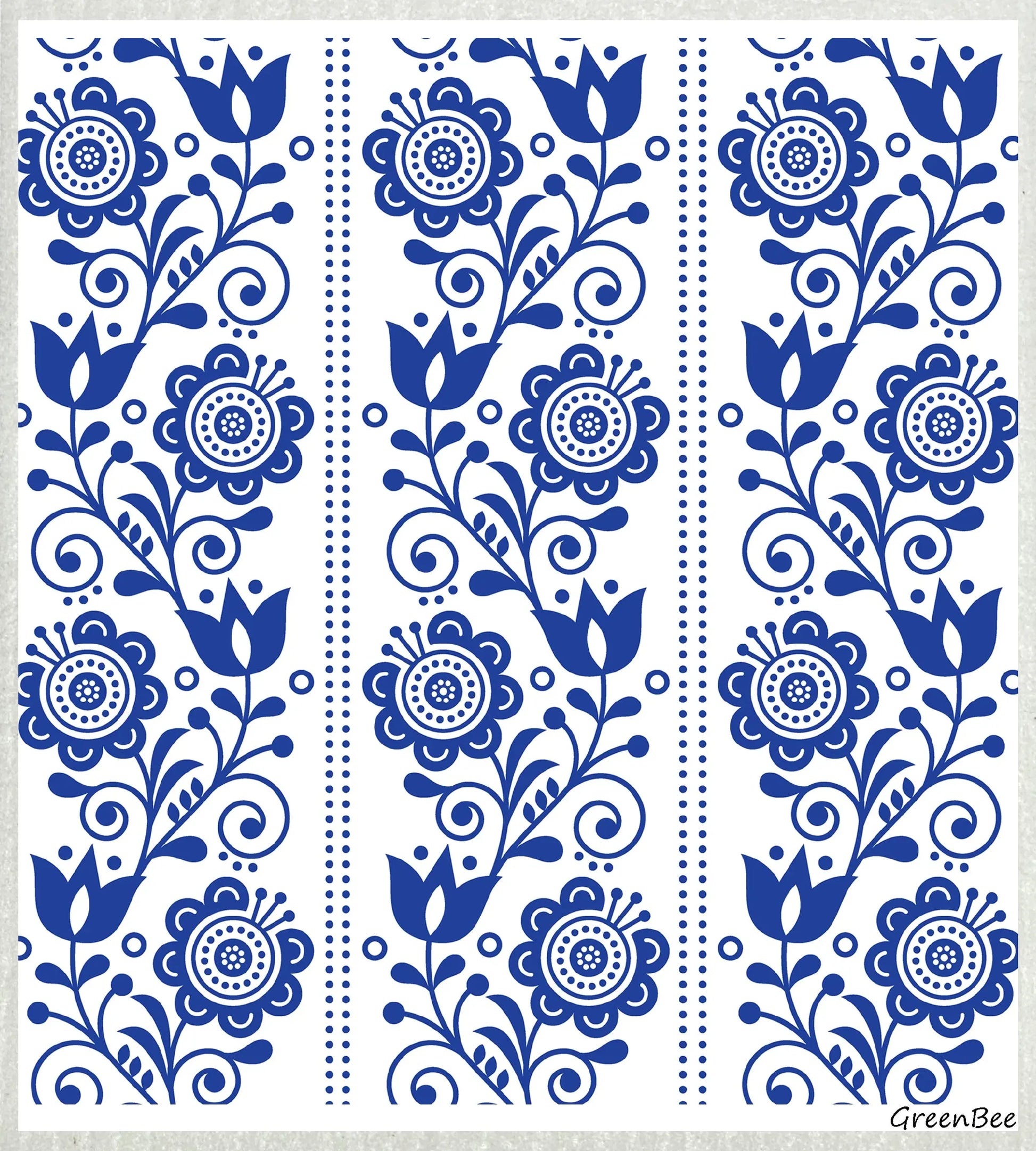 Blue Flowers | Kitchen Cloth | Swedish Dishcloth Green Bee Tea Towels