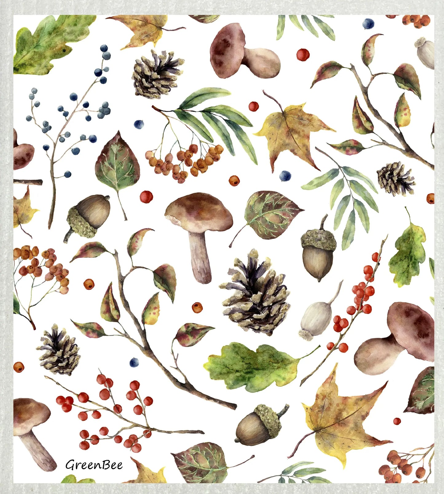 Forest Floor | Kitchen Cloth | Swedish Dishcloth Green Bee Tea Towels