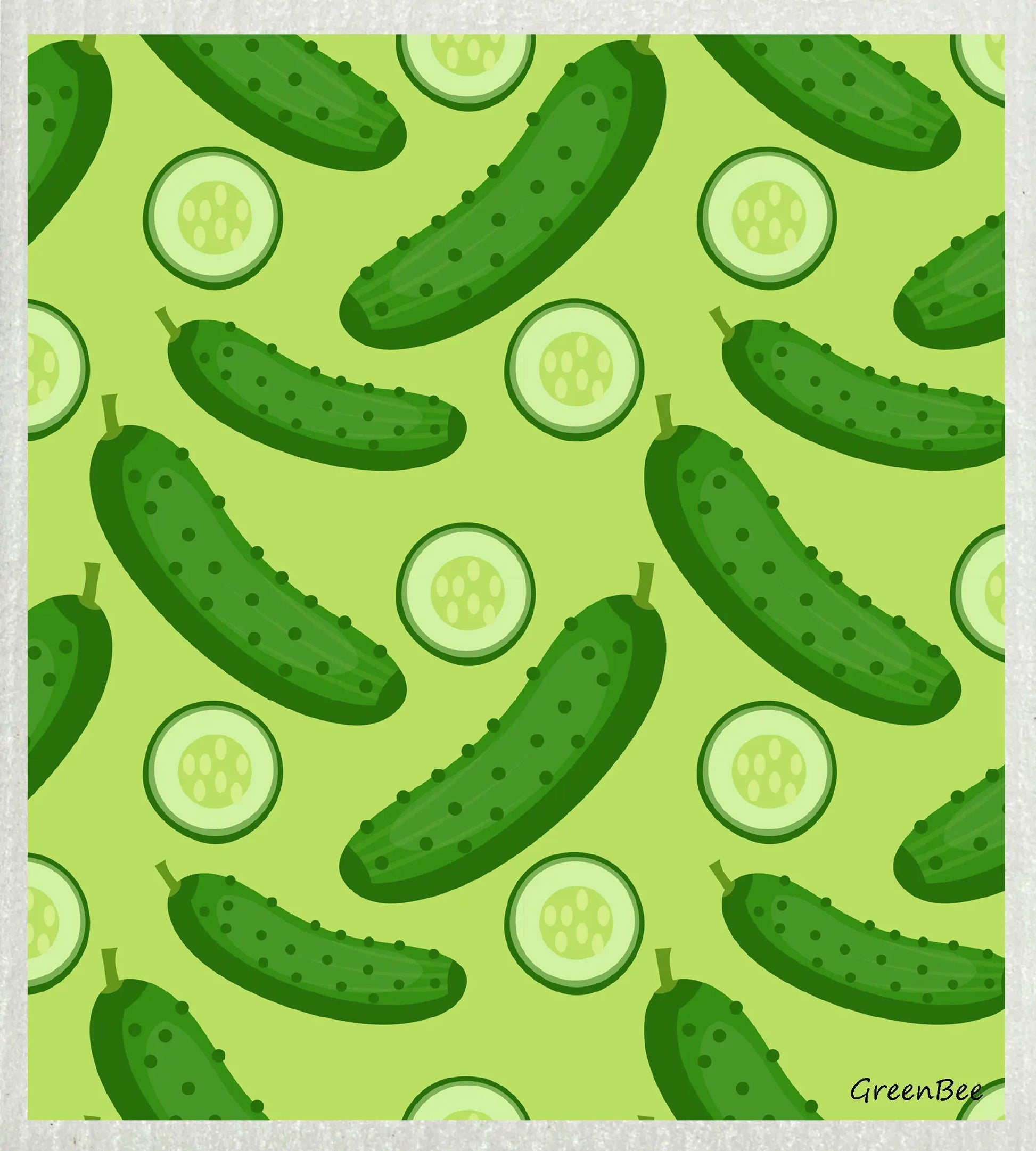 Pickles | Kitchen Cloth | Swedish Dishcloth Green Bee Tea Towels