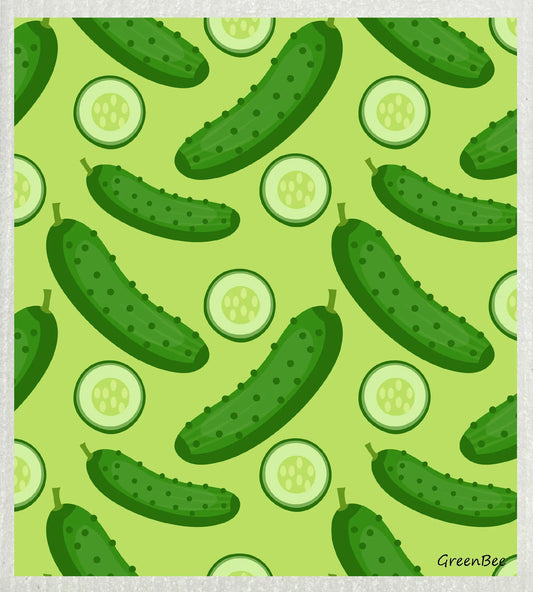 Pickles | Kitchen Cloth | Swedish Dishcloth Green Bee Tea Towels