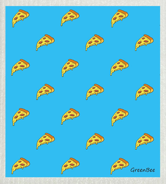Pizza Slices | Kitchen Cloth | Swedish Dishcloth Green Bee Tea Towels