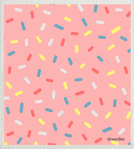 Sprinkles | Kitchen Cloth | Swedish Dishcloth Green Bee Tea Towels