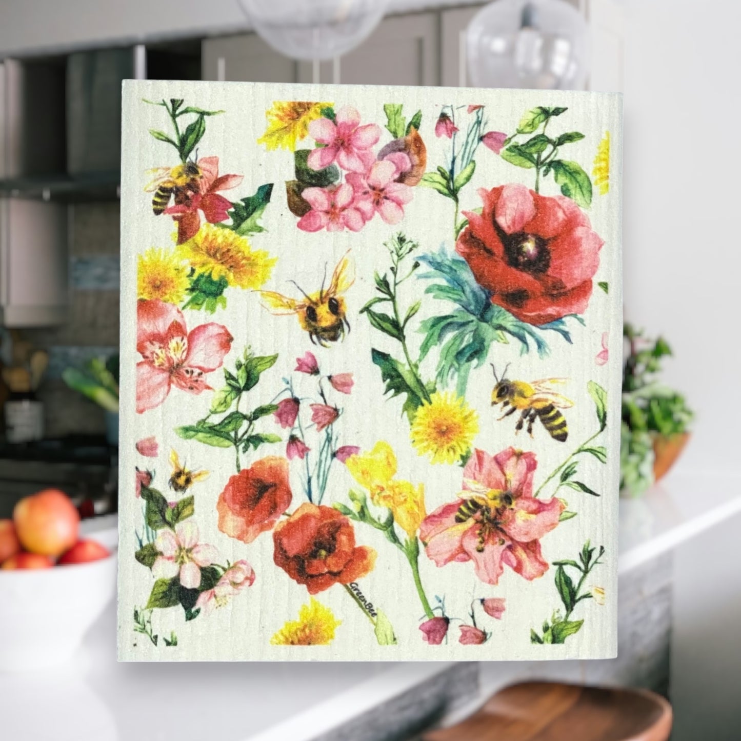 Floral Vase Towel | Kitchen Cloth | Swedish Dish Cloth
