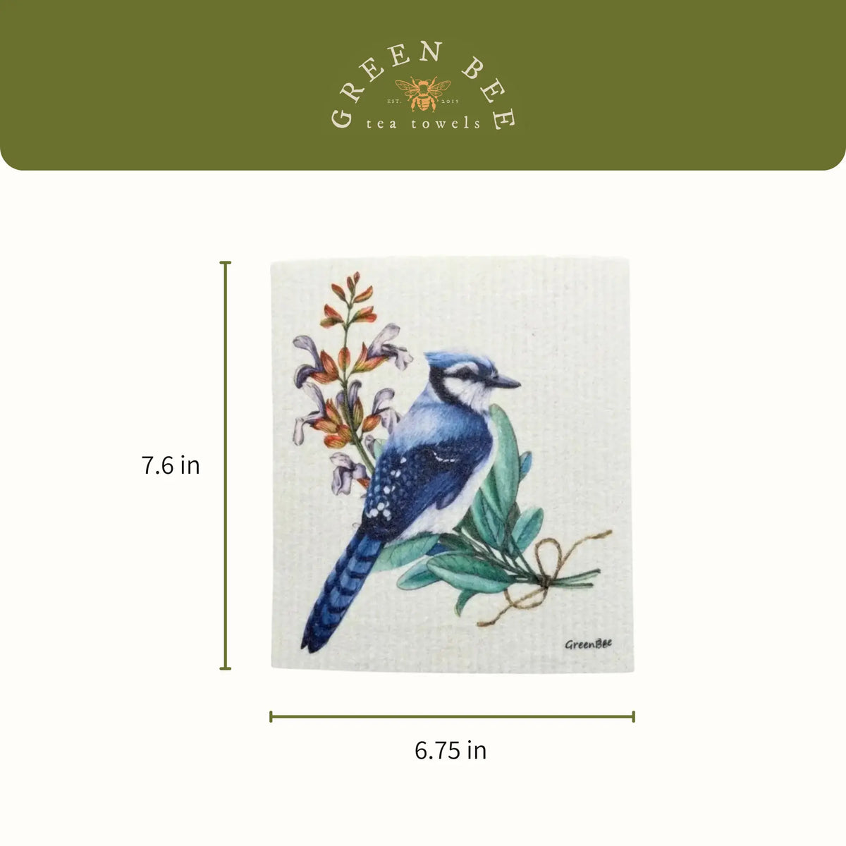 Blue Jay Bird Swedish Dishcloth | Reusable Paper Towels