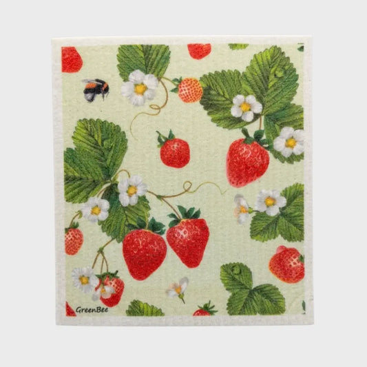 Strawberry Plant Swedish Dishcloth | Reusable Paper Towels