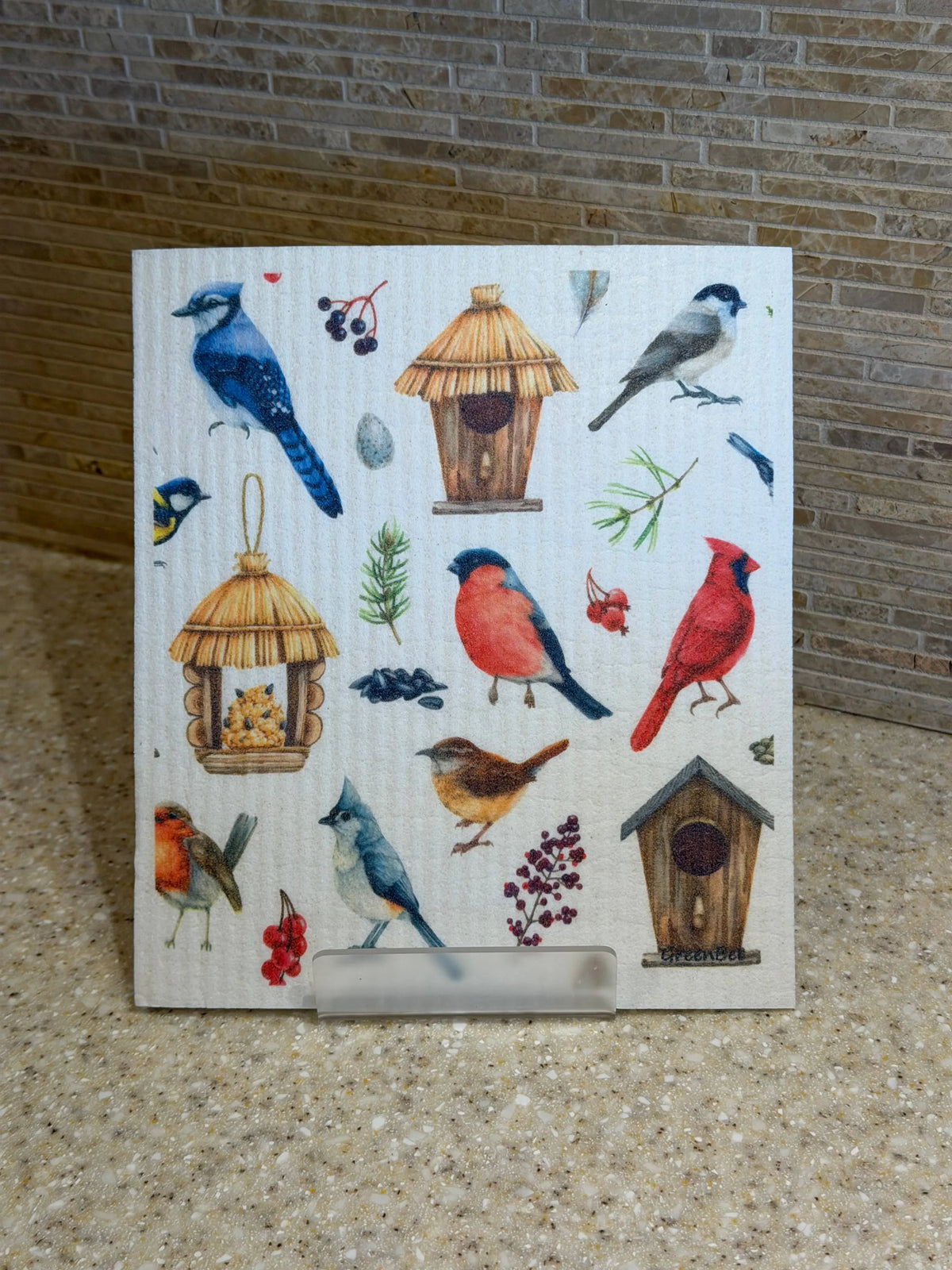 Bird Houses Swedish Dishcloth | Reusable Paper Towel