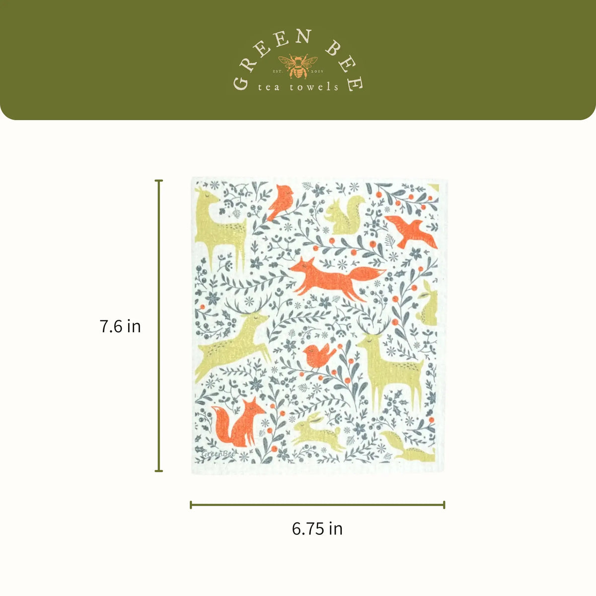 Forest Animals Swedish Dishcloth | Reusable Paper Towels