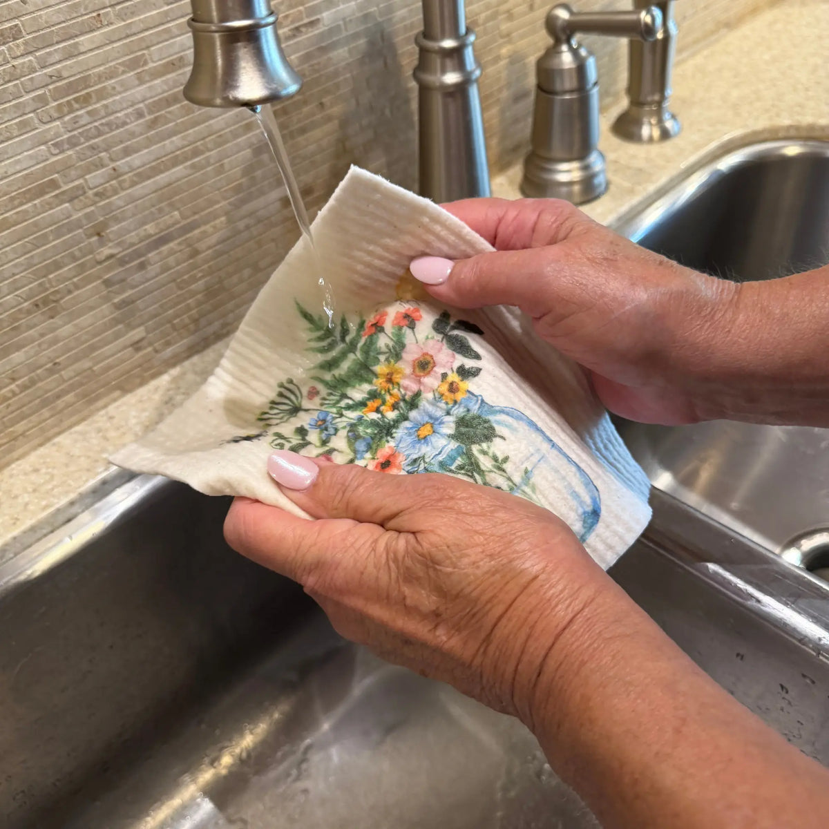 Flower Vase Swedish Dishcloth | Kitchen Cloth | Dish Towel