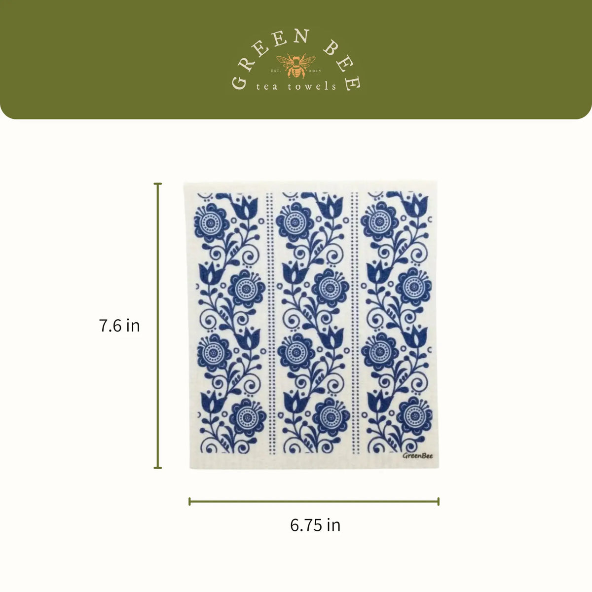 Blue Flowers Swedish Dishcloth | Sponge Cloth