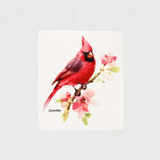 Northern Cardinal Swedish Dishcloth | Reusable Paper Towel