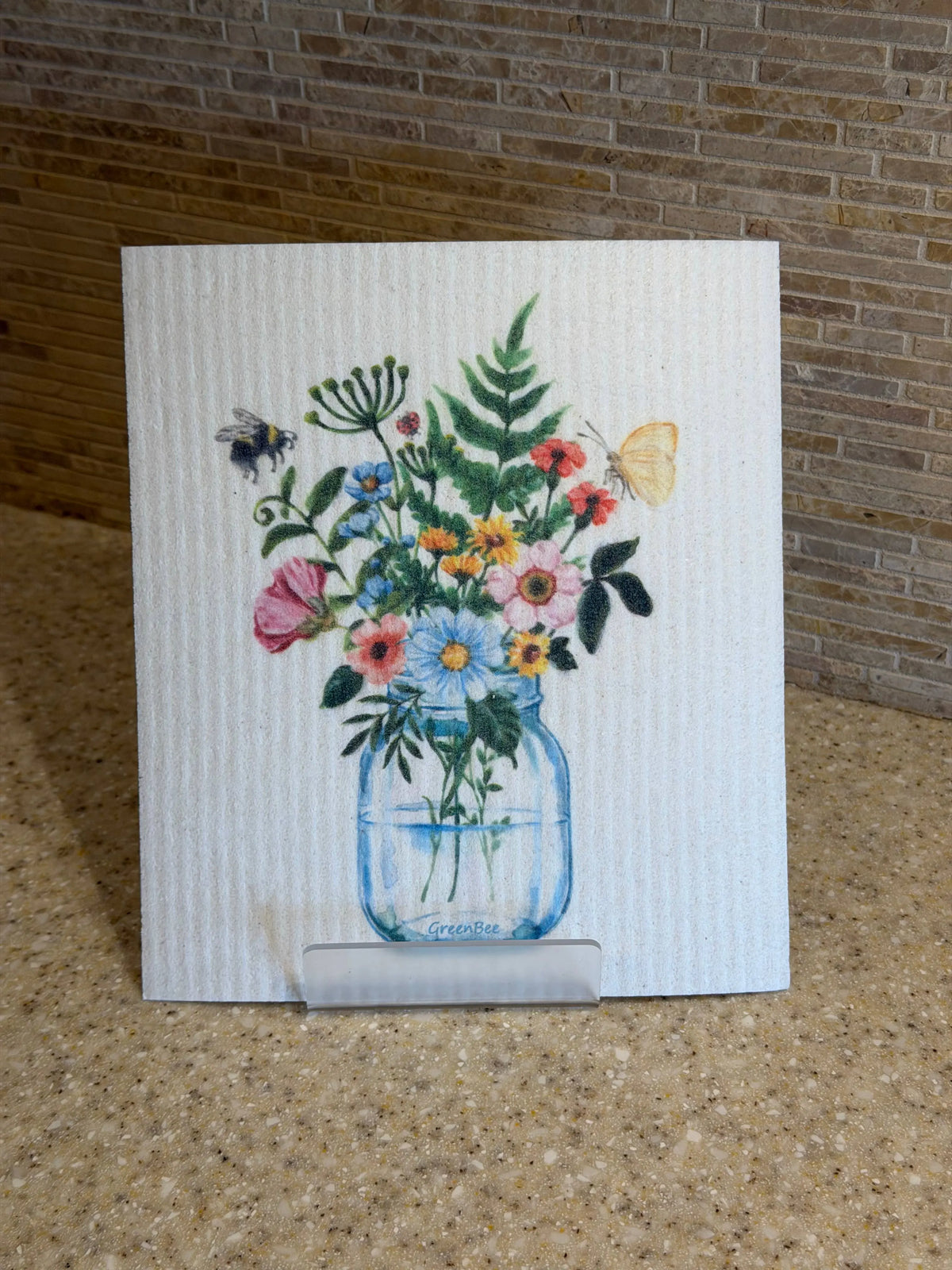 Flower Vase Swedish Dishcloth | Kitchen Cloth | Dish Towel