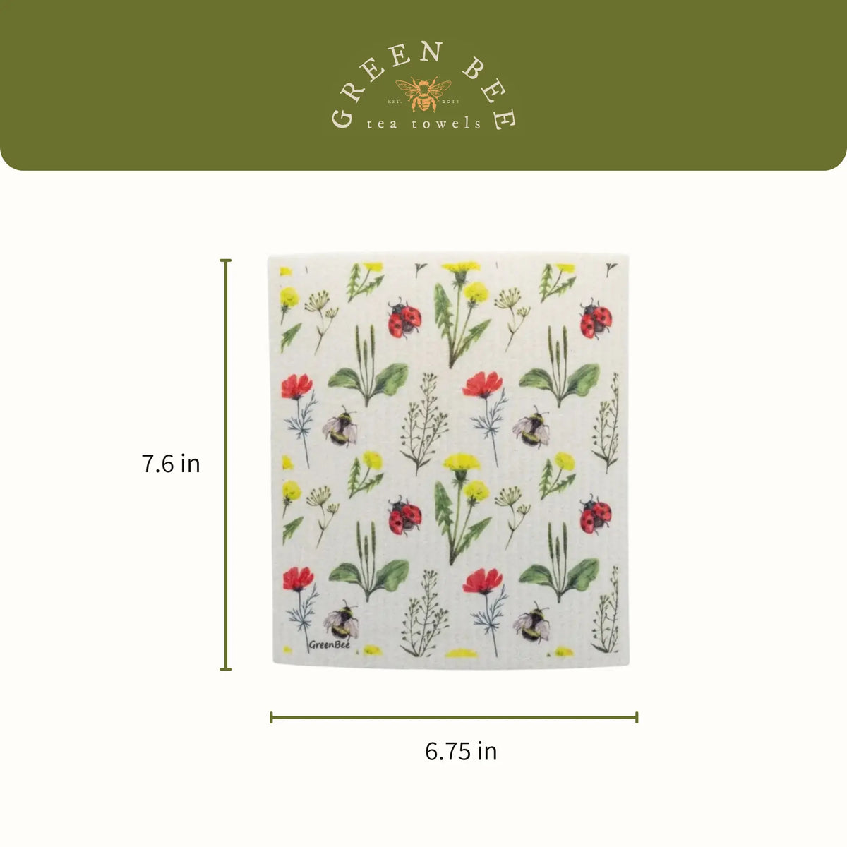 Lady Bug Meadow Swedish Dishcloth | Reusable Paper Towels