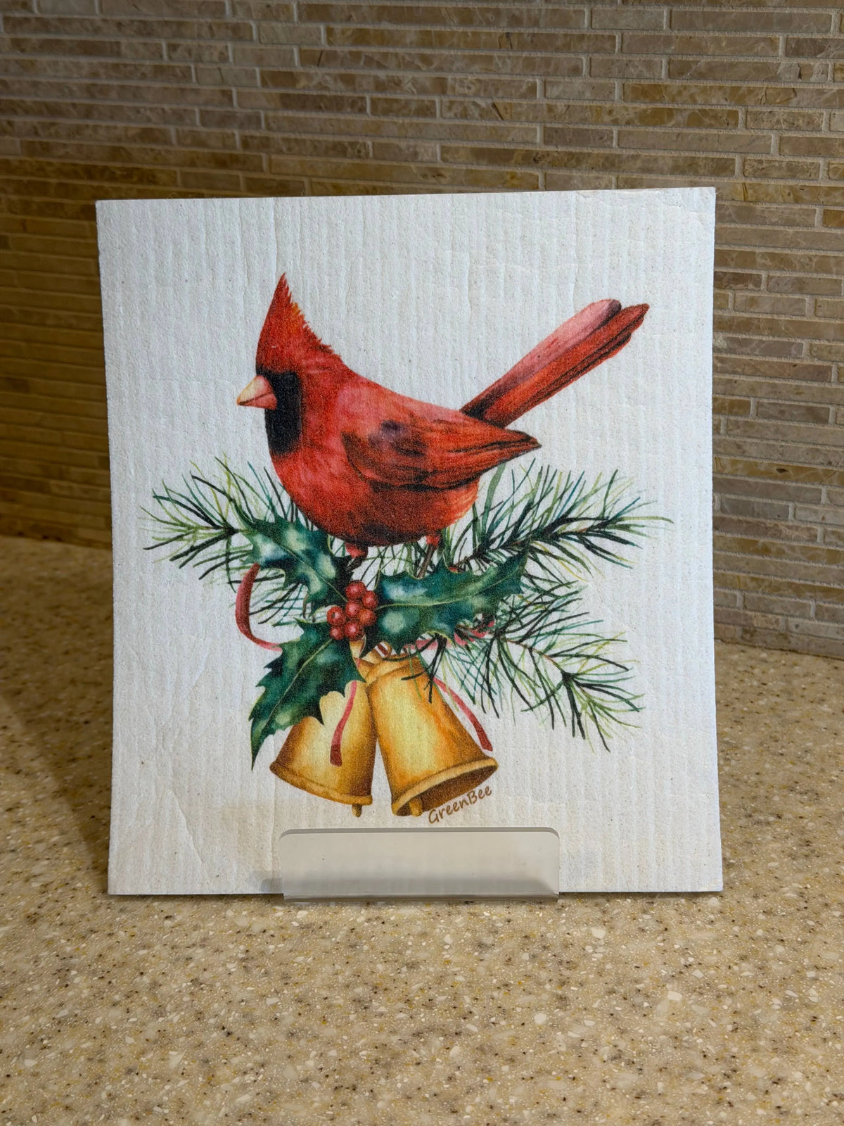 Christmas Cardinal Swedish Dishcloth | Reusable Paper Towels