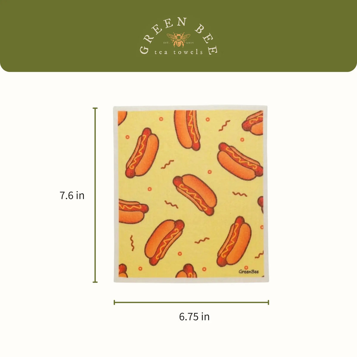 Hot Dog Swedish Dishcloth | Reusable Paper Towels | Kitchen