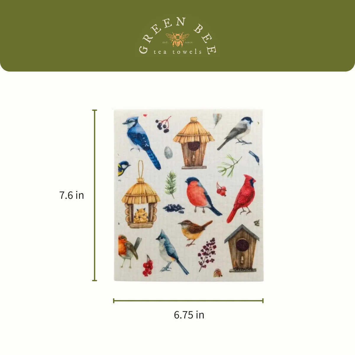 Bird Houses Swedish Dishcloth | Reusable Paper Towel