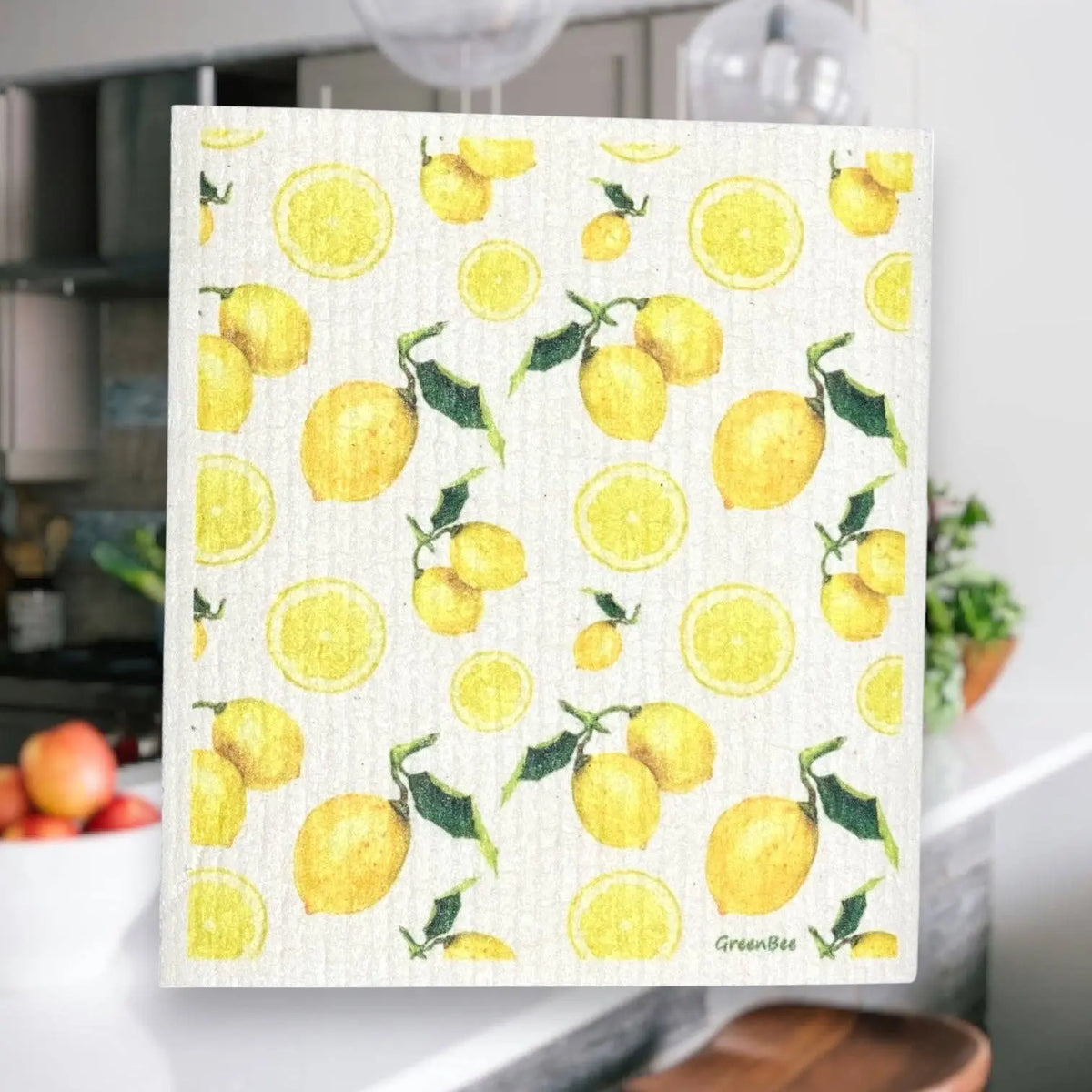 Lemon Pattern Swedish Dishcloth | Reusable Paper Towels