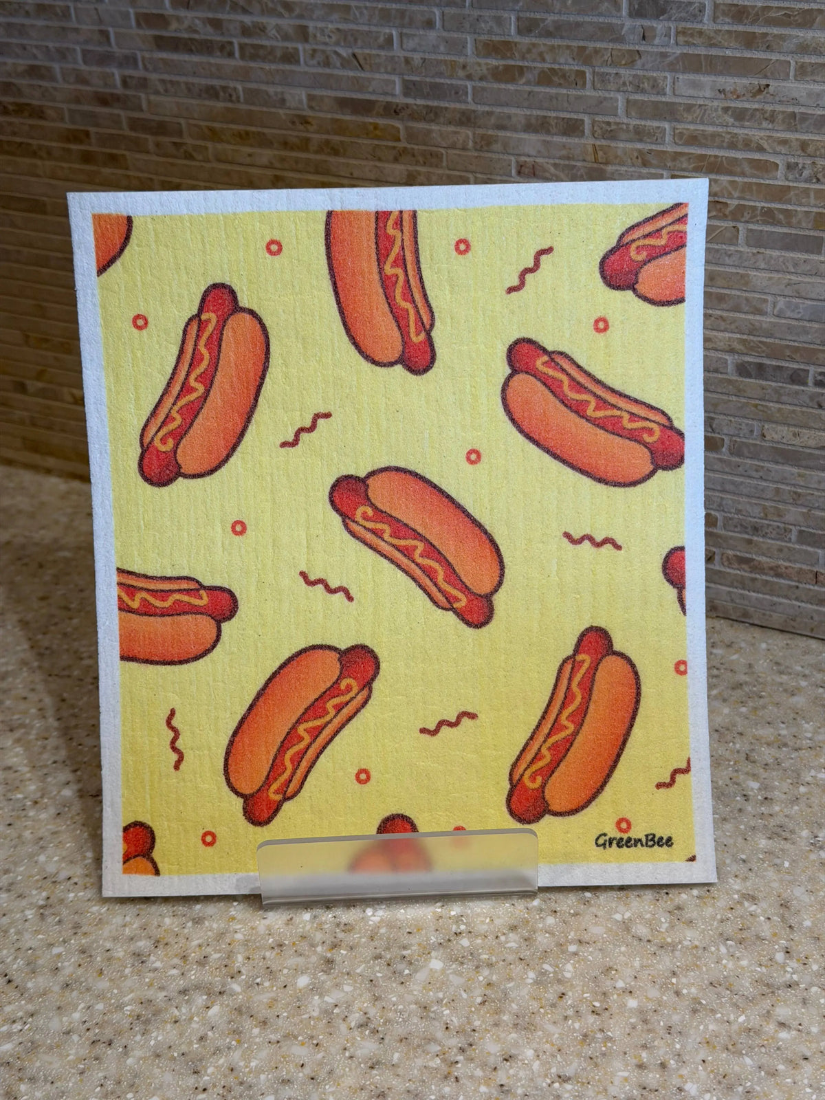 Hot Dog Swedish Dishcloth | Reusable Paper Towels | Kitchen